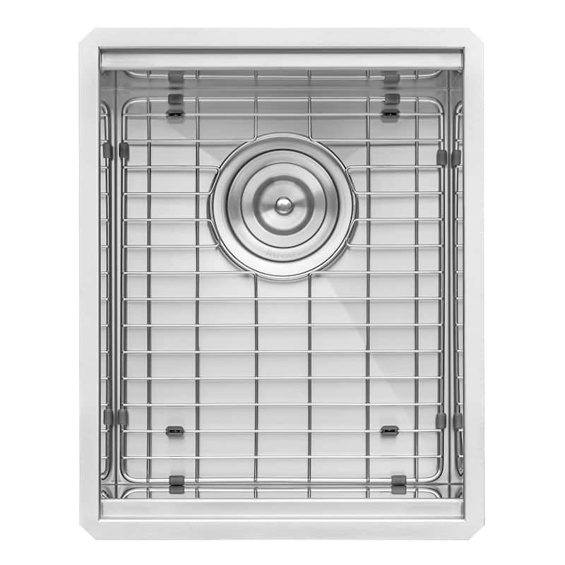 Ruvati 15" Workstation Bar Prep Sink Ledge Undermount 16 Gauge Stainless Steel Single Bowl - RVH8304 - 8' x 11'
