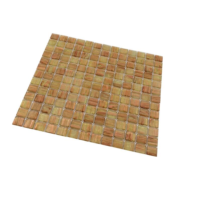 Apollo tile 12" x 12" Celestial Glossy Tortilla Brown Glass Tile (20 sq ft/case) - 20 Pack