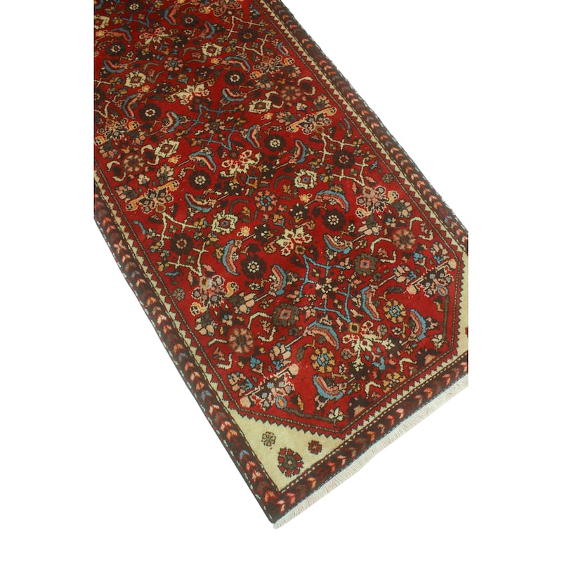 Fine Vintage Distressed Sandigul Red/Charcoal Runner - 2'9" x 9'3"