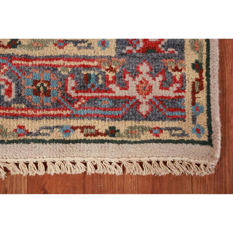Geometric Heriz Serapi Indian Foyer Rug Hand-Knotted Wool Carpet - 3'0"x 4'11"