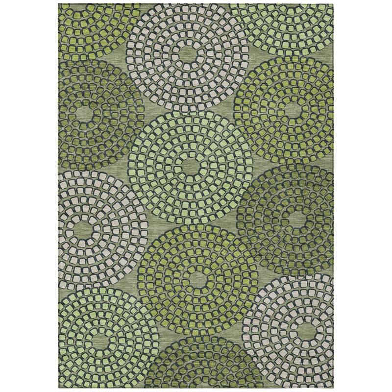 HomeRoots Geometric Transitional Rectangle Outdoor Rug