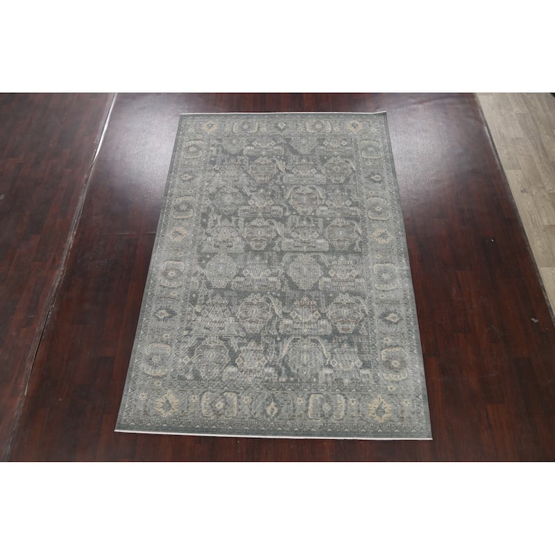 Silver Washed Traditional Ziegler Turkish Wool Area Rug Bedroom Carpet - 6'7" x 9'10"