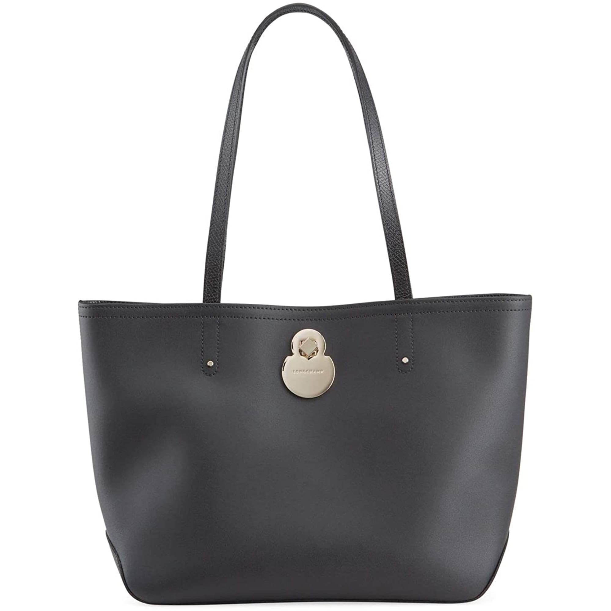 longchamp black leather shoulder bag