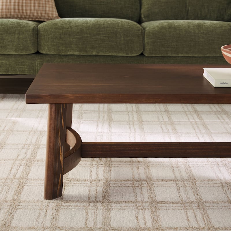 Walker Edison Modern Farmhouse Solid Wood Rectangle Coffee Table