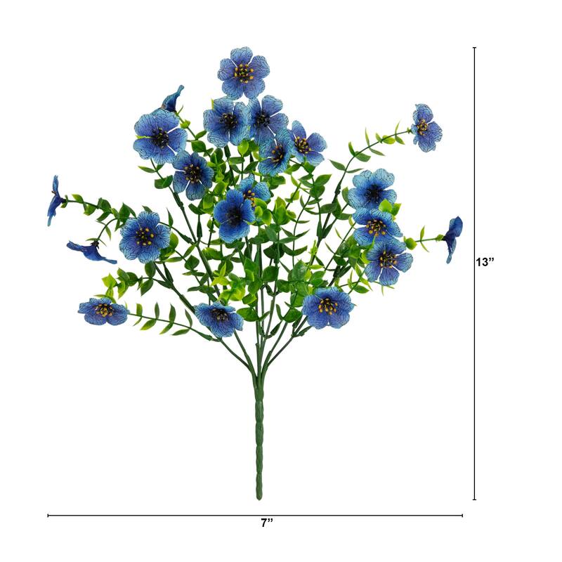 13-in UV Resistant Artificial Daisy Bush (Indoor/Outdoor) - Set of 12