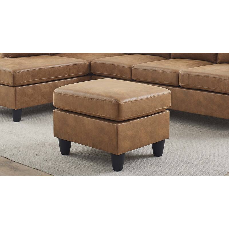 Faux Leather Ottoma,Padded cushion for maximum comfort,Upholstered in rich, breathable faux leather