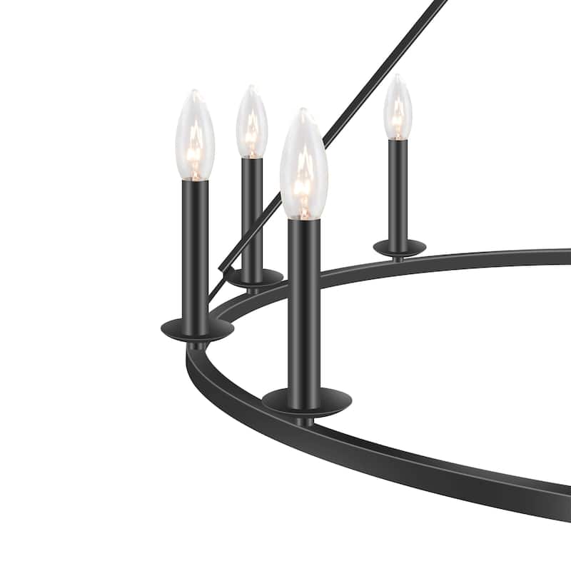 KAWOTI 12 - Light Dimmable Wagon Wheel Chandelier