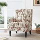 preview thumbnail 63 of 80, Mid-Century Modern Linen/ Vegan Leather Wing Back Accent Chair Beige-Linen
