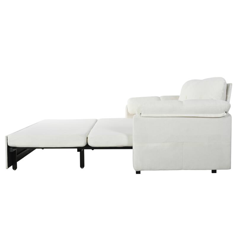 71.65" Chenille 3-in-1 Convertible Sleeper Sofa Bed with Storage Pocket
