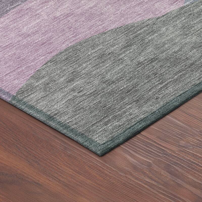 Machine Washable Indoor/ Outdoor Modern Horizon Chantille Rug