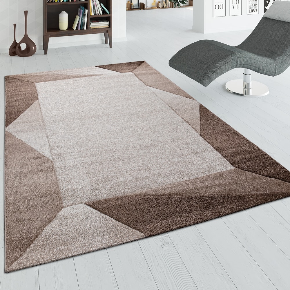 Designer Area Rug modern geometric Pattern and Contour Cut in different Colors
