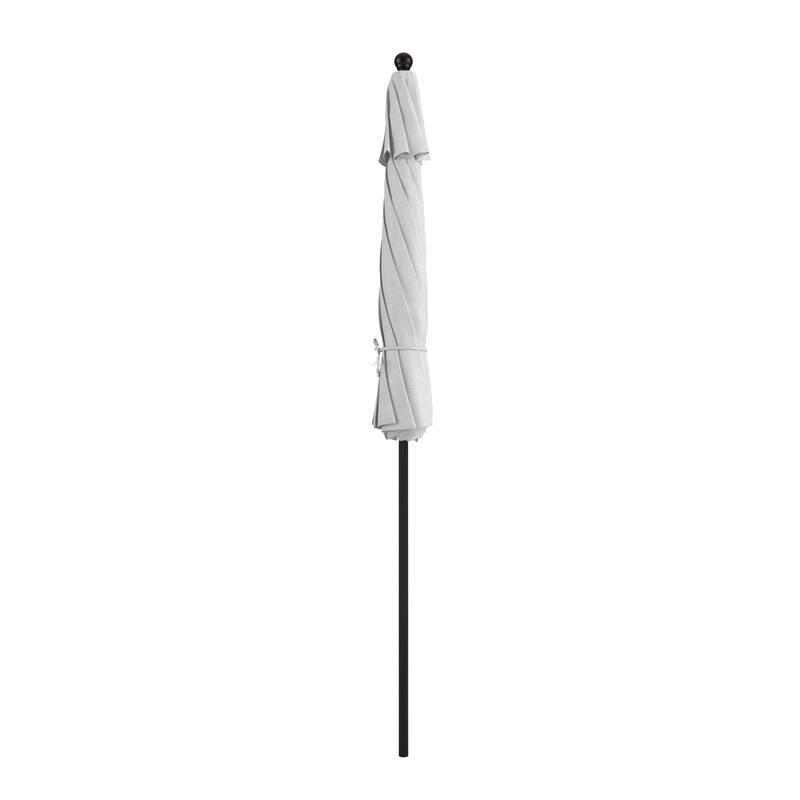California Umbrella 9' Rd. Aluminum Frame, Fiberglass Rib Market Umbrella, Push Open, Bronze Finish, Pacifica Fabric