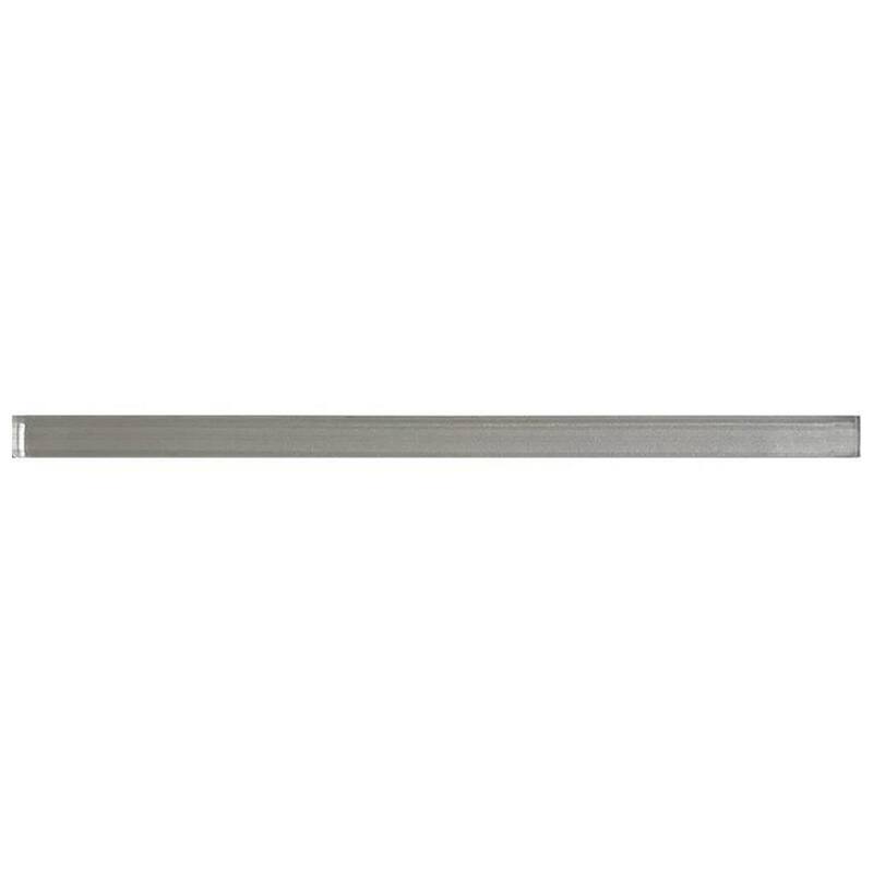 Apollo tile 0.5" x 12" Glacier Glossy Light Gray Glass Tile (0.5 sq ft/case) - 10 Pack