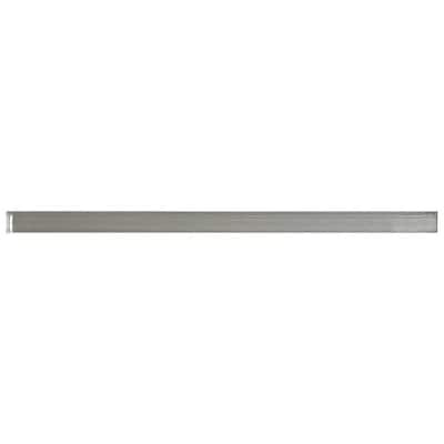 Apollo tile 0.5" x 12" Glacier Glossy Light Gray Glass Tile (0.5 sq ft/case) - 10 Pack