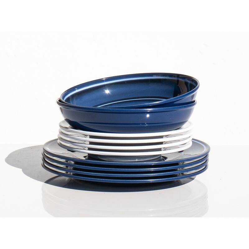 Abode Homewares Madison NewWave Melamine Low Bowl - Blue - 8.8" - Set of 6