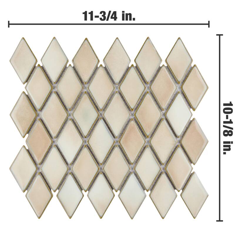 Merola Tile Hudson Kite Truffle 10-1/8" x 11-3/4" Porcelain Mosaic Floor and Wall Tile
