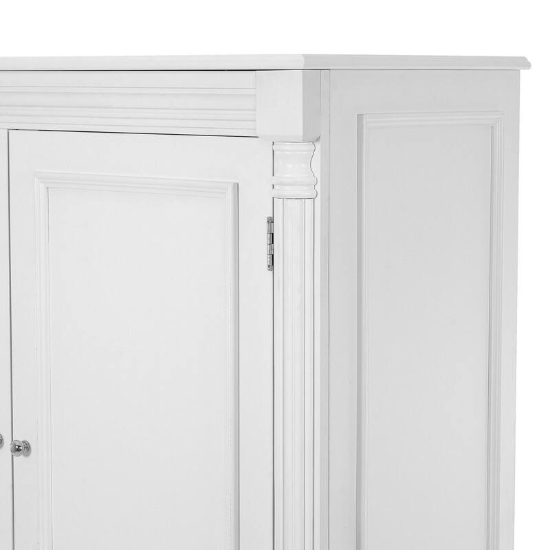 Farmhouse 77.3" Tall Kitchen Pantry Cabinet with 5 Drawers, 6 Door Shelves, 2 Adjustable Shelves