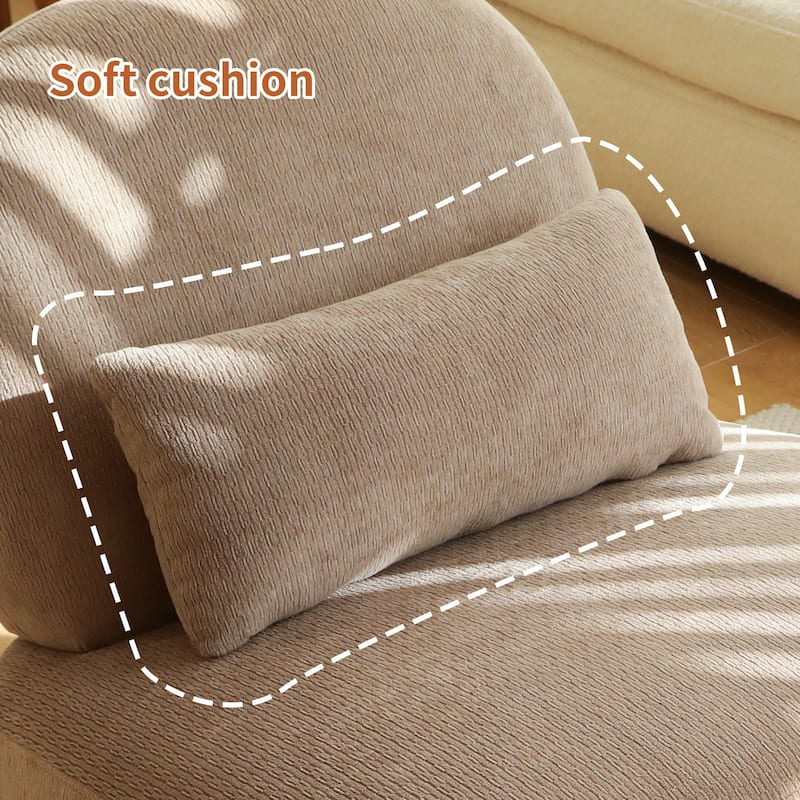 Cute Accent Chair with Solid Wood Legs, Velvet Living Room Chair with Soft Cushion, Cozy Bedroom Chair