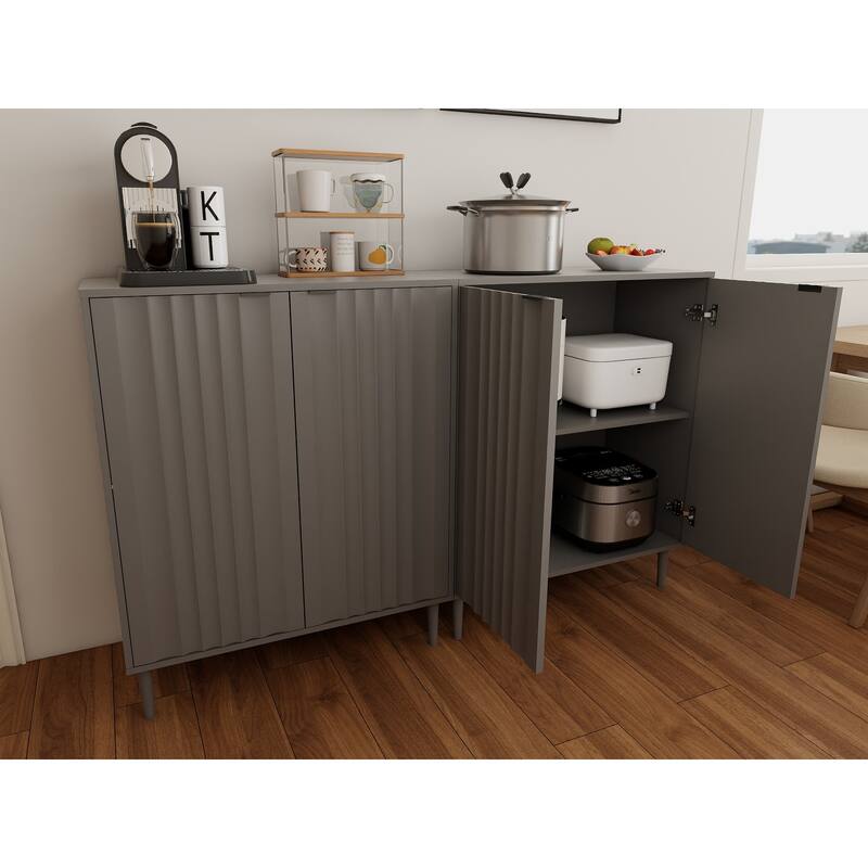 Minimalist Pantry Cabinet Buffet Cabinet Dining Cabinet with Shelves, Simple Sideboard Accent Cabinet