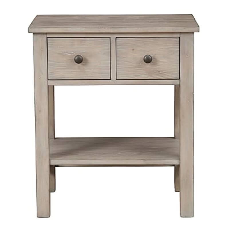 Natural Gray 2 Drawer 24 in. W Nightstand with Sturdy Hardware and Ample Storage