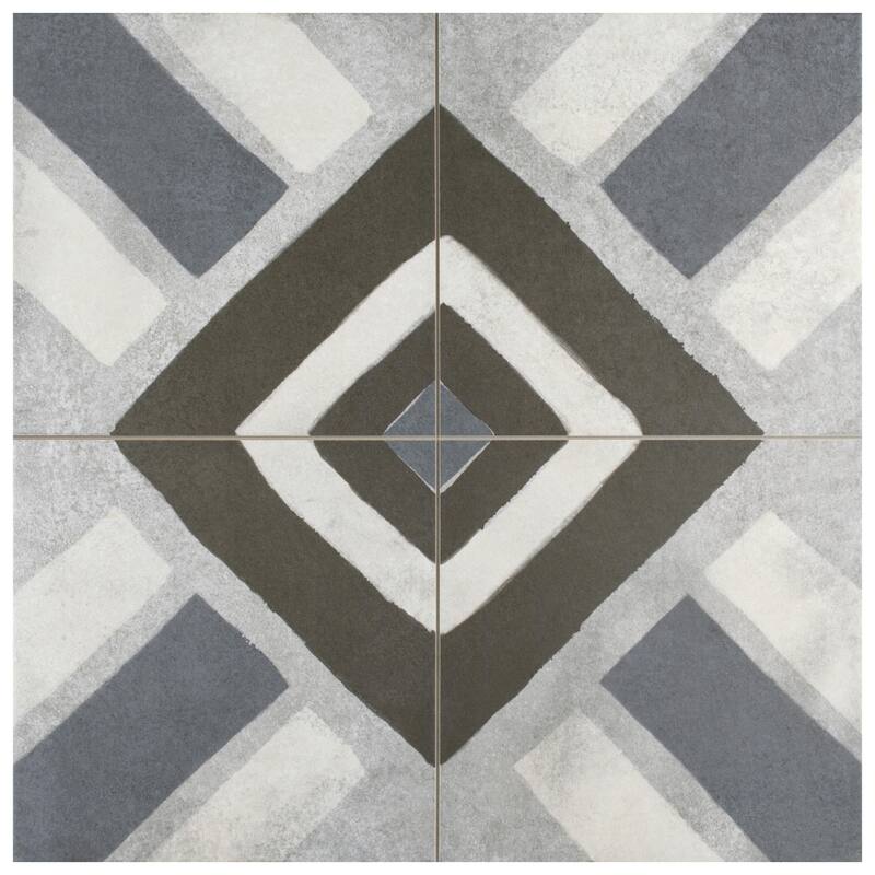 Merola Tile Kings Sena Azul 17-3/4" x 17-3/4" Porcelain Floor and Wall Tile