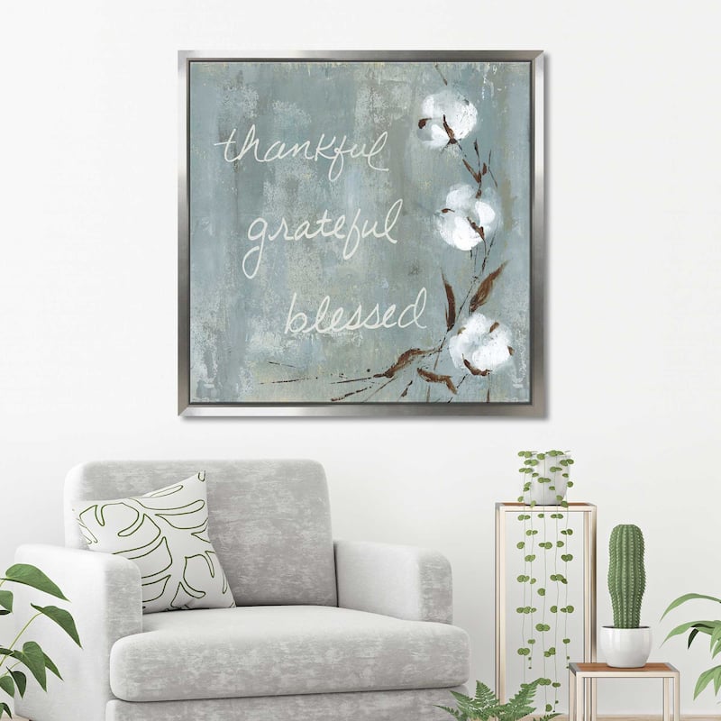 "Cotton Thankful" by Carol Robinson Print on Floating Canvas