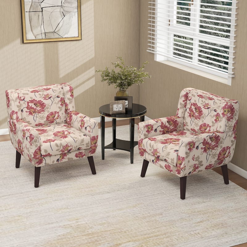 Cotton/ Linen Look Fabric Modern Accent Chair Armchair