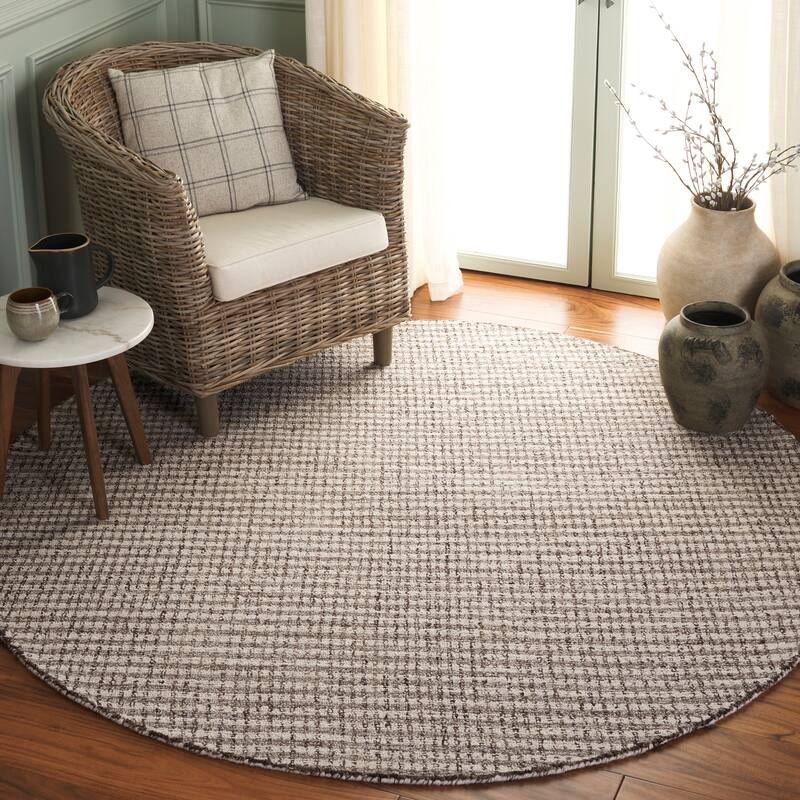 SAFAVIEH Handmade Abstract Daina Modern & Contemporary Wool Rug - 6' Round - Beige/Grey
