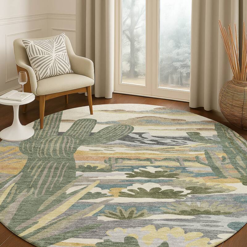 Machine Washable Indoor/ Outdoor Southwestern Mesa Chantille Rug