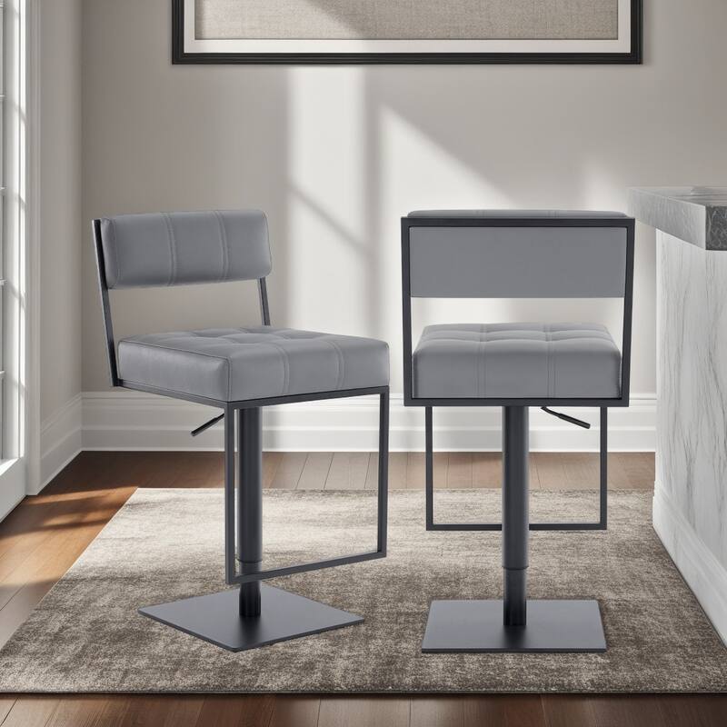Michele Modern Upholstered Adjustable Height Swivel Barstool
