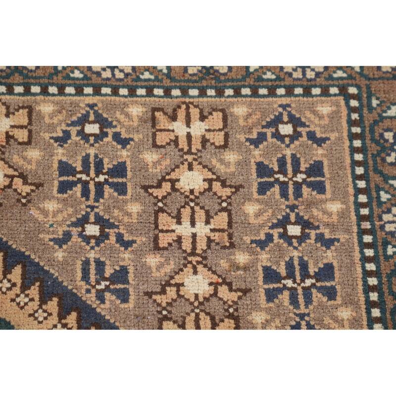 Tribal Geometric Bakhtiari Persian Vintage Rug Handmade Wool Carpet - 5'3" x 9'10"