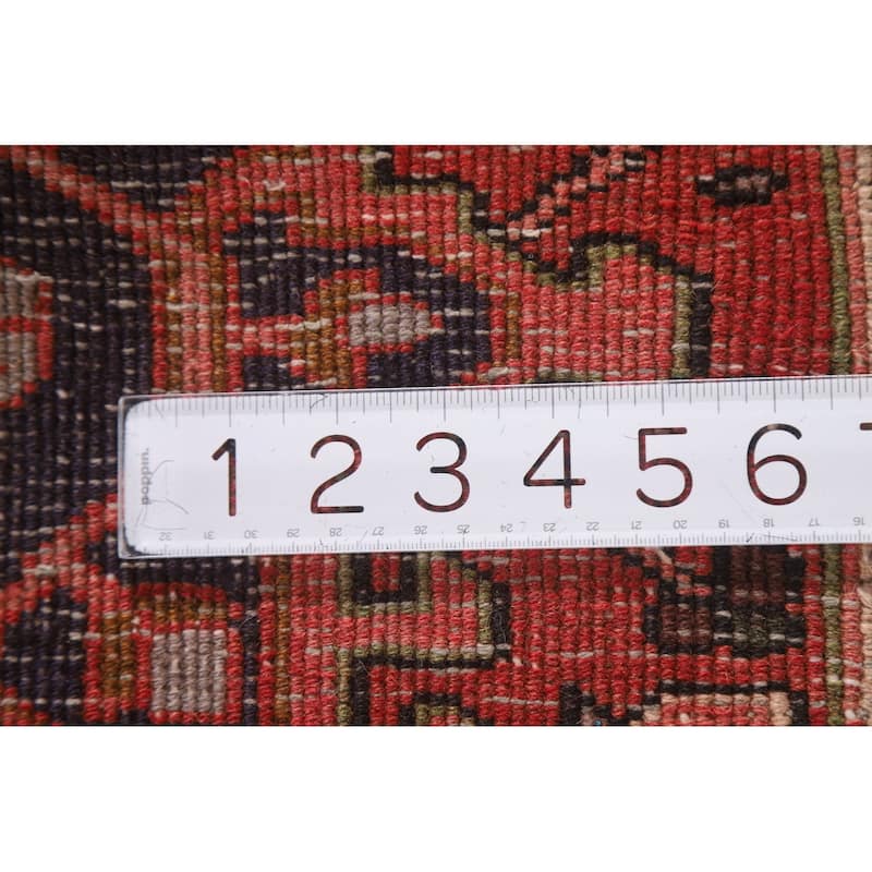 Vegetable Dye Orange Gharajeh Persian Vintage Runner Rug Wool Carpet - 2'4"x 9'7"