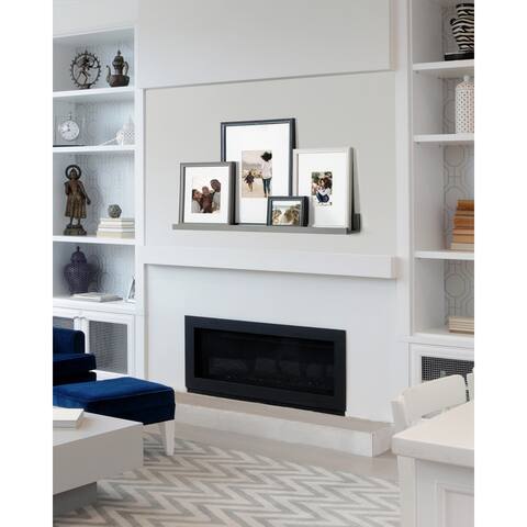 Kate and Laurel Bordeaux Wall Shelf with Frames Set