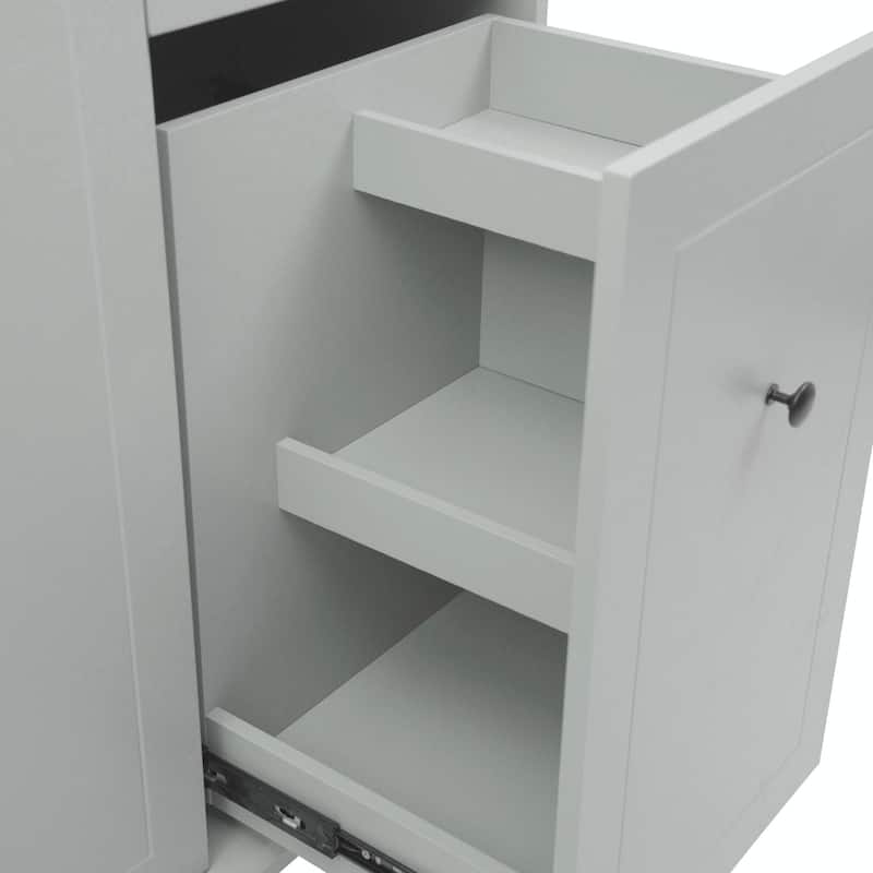 Rolling Kitchen Cart with Drop Leaf, Storage Rack, and 3-Tier Cabinet Organizer