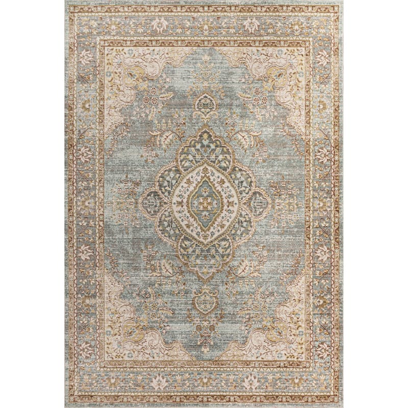 JONATHAN Y Lila Floral Medallion Area Rug - 4 X 6 - Chambray Blue/Ivory
