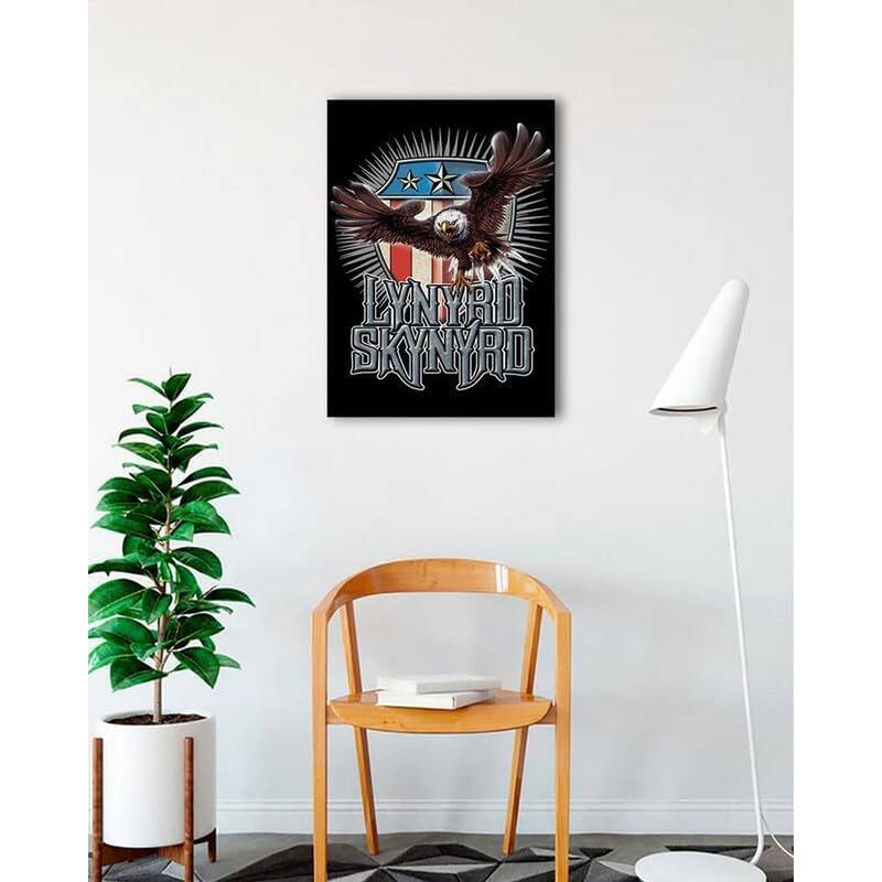Lynyrd Skynyrd Eagle and Flag Art Poster - 24 x 36 Inch