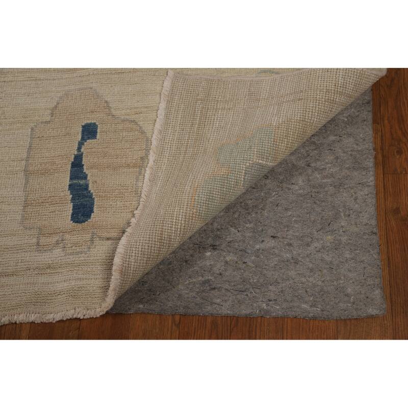 Hand Knotted Oriental 100% Wool Carpet Transitional All-Over Beige & Ivories Oushak Area Rug - 14' 8'' X 11' 10''