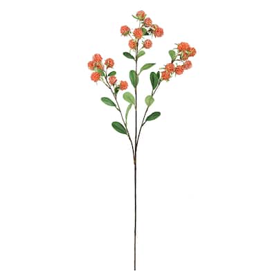 Set of 4 Orange Artificial Wild Berry Flower Stem Spray 30in - 30" L x 6" W x 6" DP