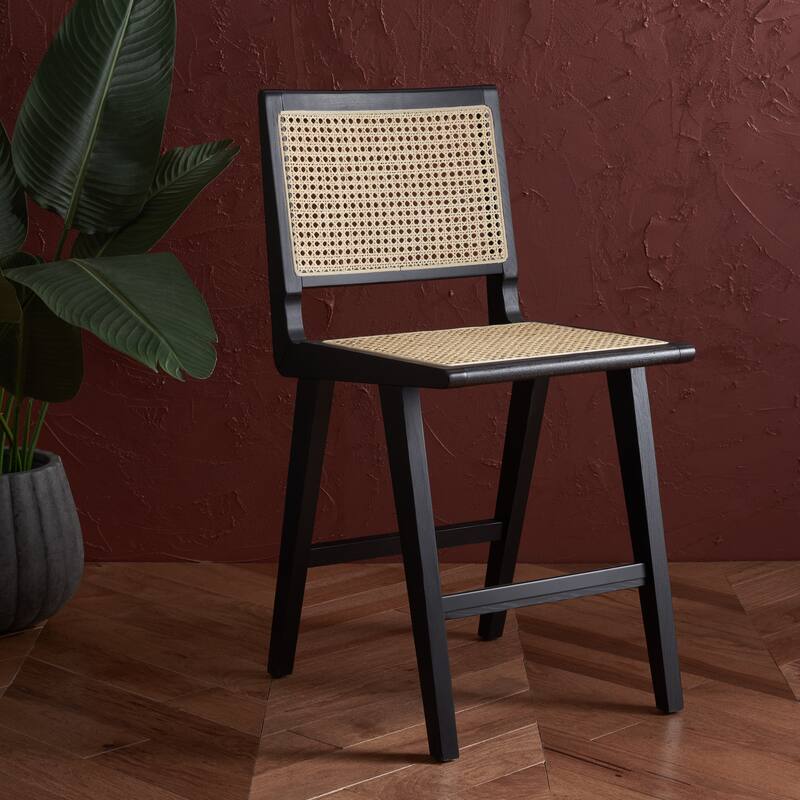 SAFAVIEH Couture Melike French Cane 23-inch Counter Stool - 18 In. W x 23 In. D x 39 In. H - 18Wx23Dx39H