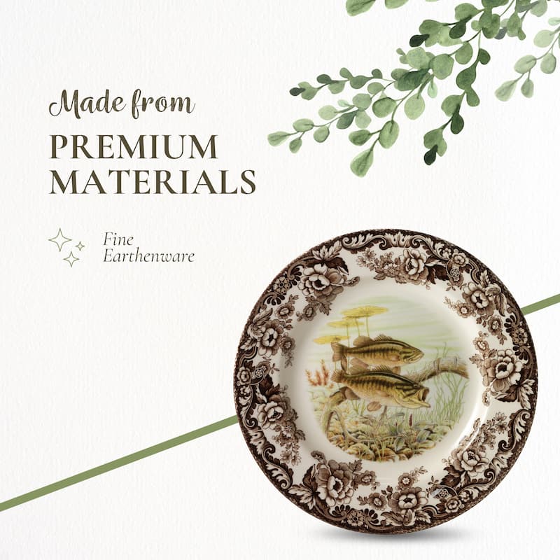 Spode Woodland Dinner Plate Fish Collection - 10.5 inch