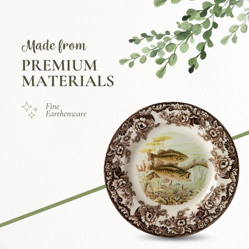 Spode Woodland Fish Motif Salad Plate