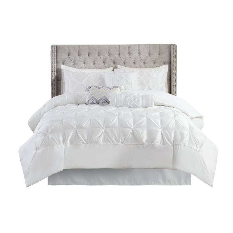GDF Studio - Laurel 7-Piece Tufted Comforter Set with Decorative Pillows