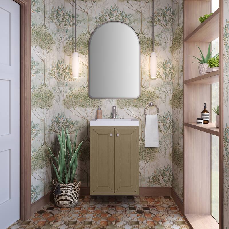 Chianti 20" Single Vanity, Walnut Whisper w/ White Composite Stone Top