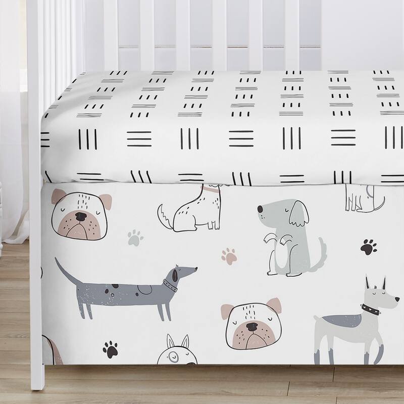Sweet Jojo Designs Dog Boy Girl Unisex/Gender Neutral 6pc Crib Bedding + BreathableBaby Breathable Mesh Liner Modern - Crib Size