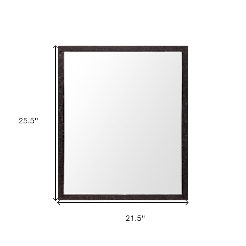 HomeRoots 26" Black Framed Bathroom Vanity Mirror - 21.50 in. x 25.50 in. x 1.75 in.