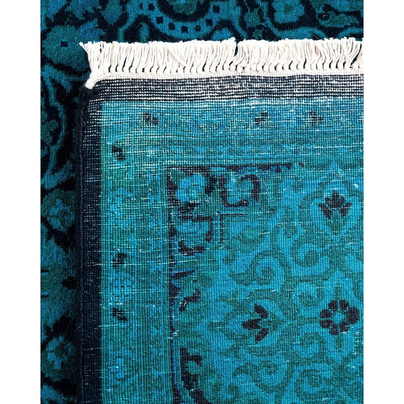 Fine Vibrance, One-of-a-Kind Handmade Runner Rug - Black, 3' 1" x 18' 2" - 3' 1" x 18' 2"