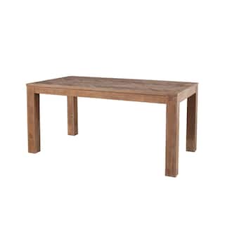 Aiden Fixed Top Wood Dining Table in Weathered Natural - N/A