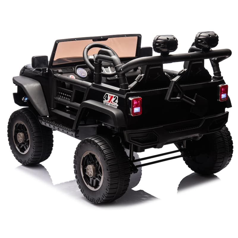 24V Two-Seater Kids Ride On Truck Car W/Parents Control,200w*2,Seat 20.28in W,Four-wheel Suspension,LED,2 independent seat belts