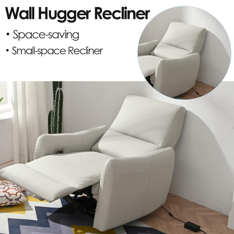 PU Leather Wall‑Hugger Power Recliner Chair with USB‑C & 330 lbs Capacity