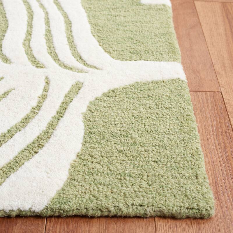 SAFAVIEH Handmade Blossom Neelam Contemporary Wool Rug